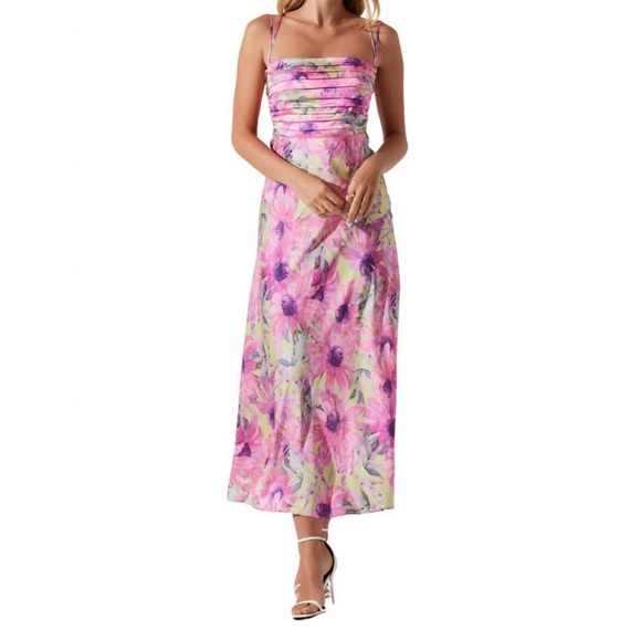 Astr Dresses & Skirts - NEW ASTR Antlia Lime Green and Pink Floral Tropical Maxi Dress Small
